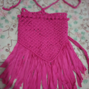 Bolsa de Crochê Boho com Franjas